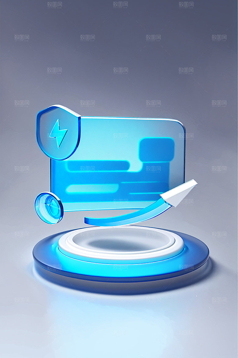 投资工作3D水晶图标