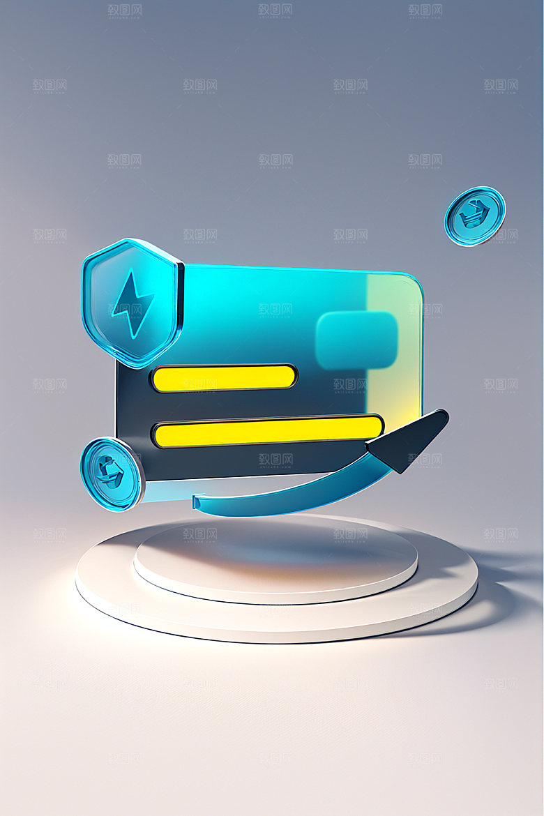投资3D金融水晶图标