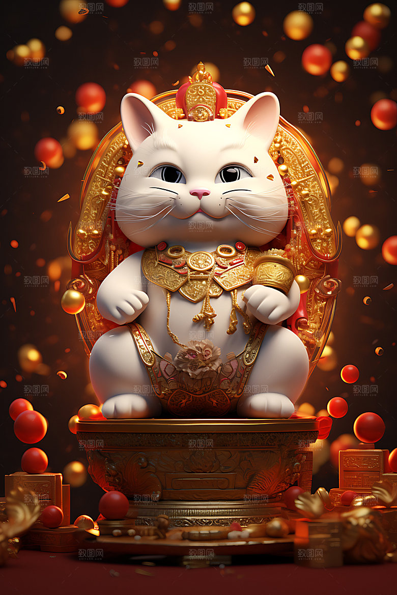 招财猫好运3D模型