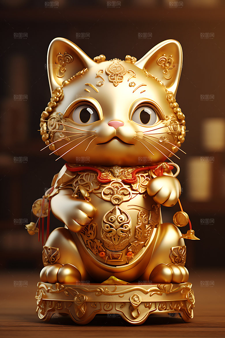 招财猫可爱喜庆模型
