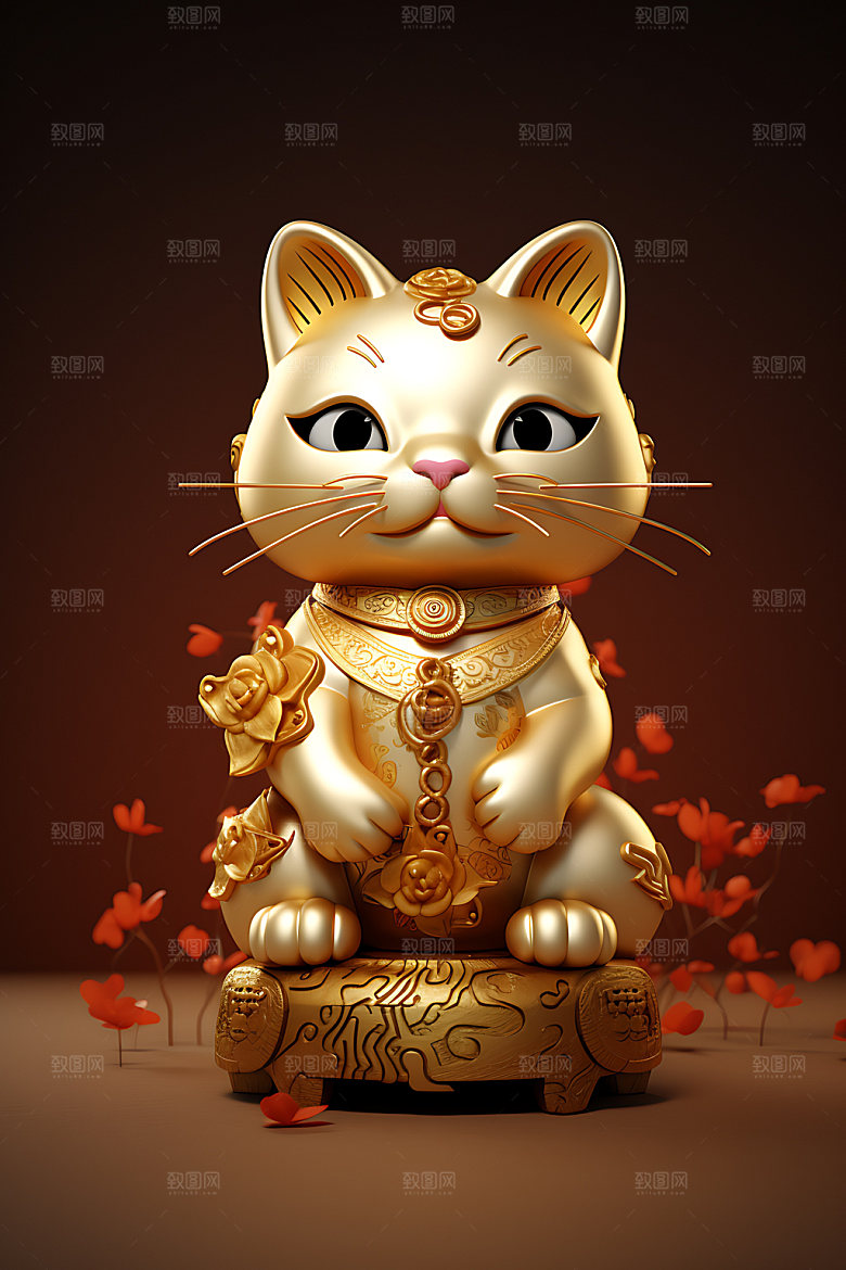 招财猫3D立体模型