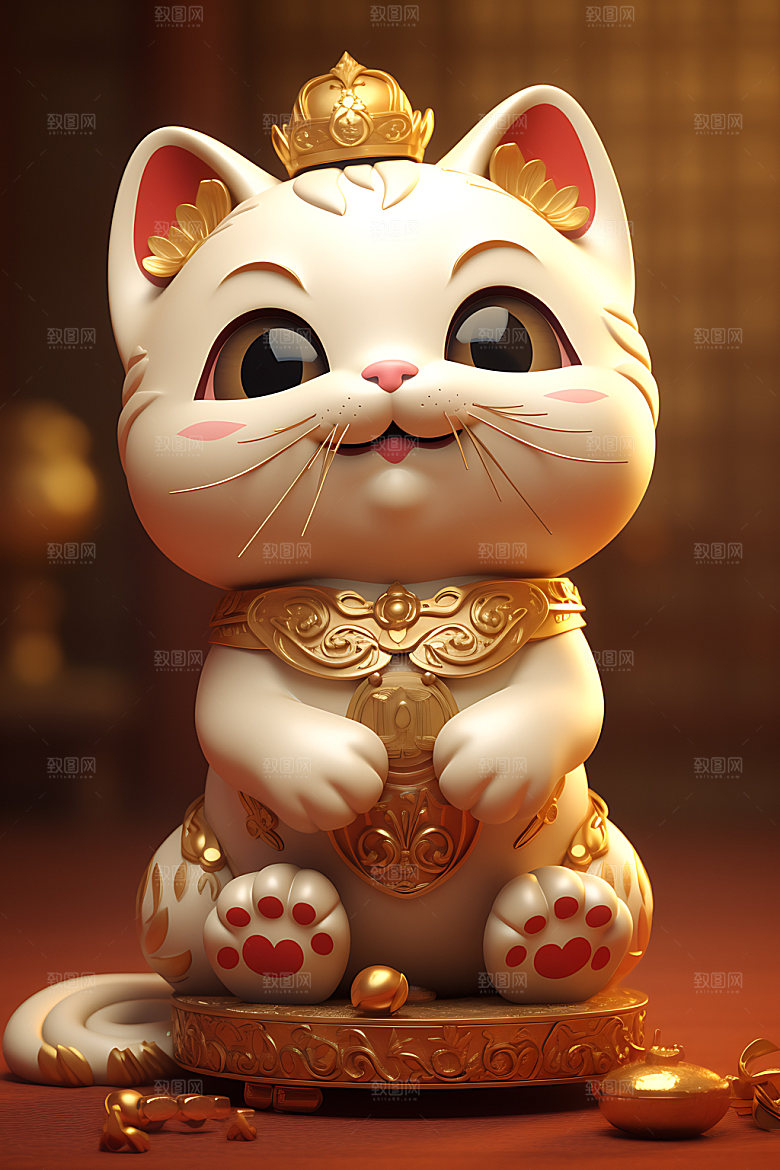 招财猫祈福财运模型