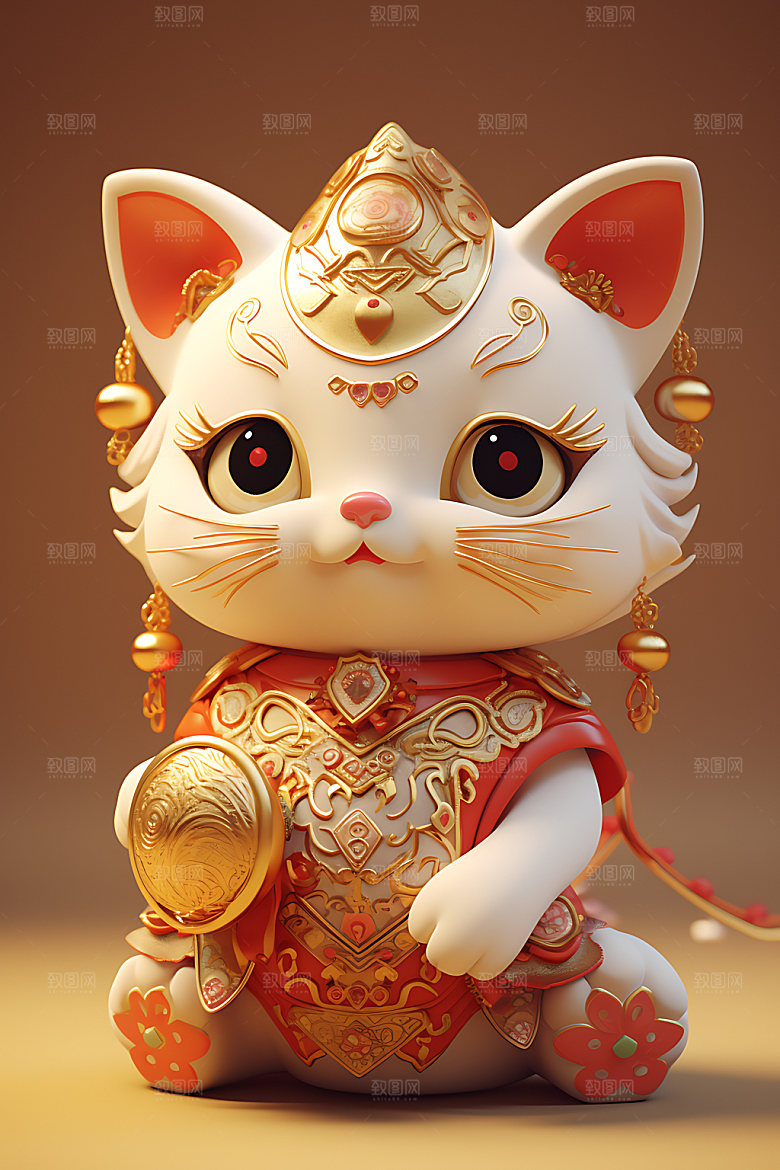 招财猫喜庆好运模型