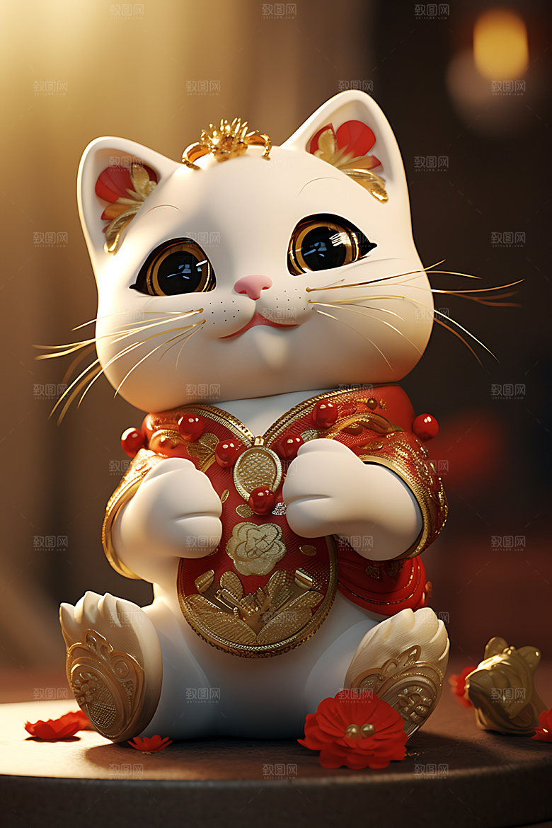 招财猫财运喜庆模型