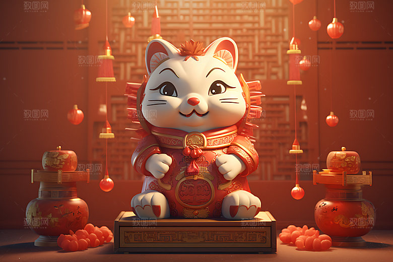 招财猫高清财运模型
