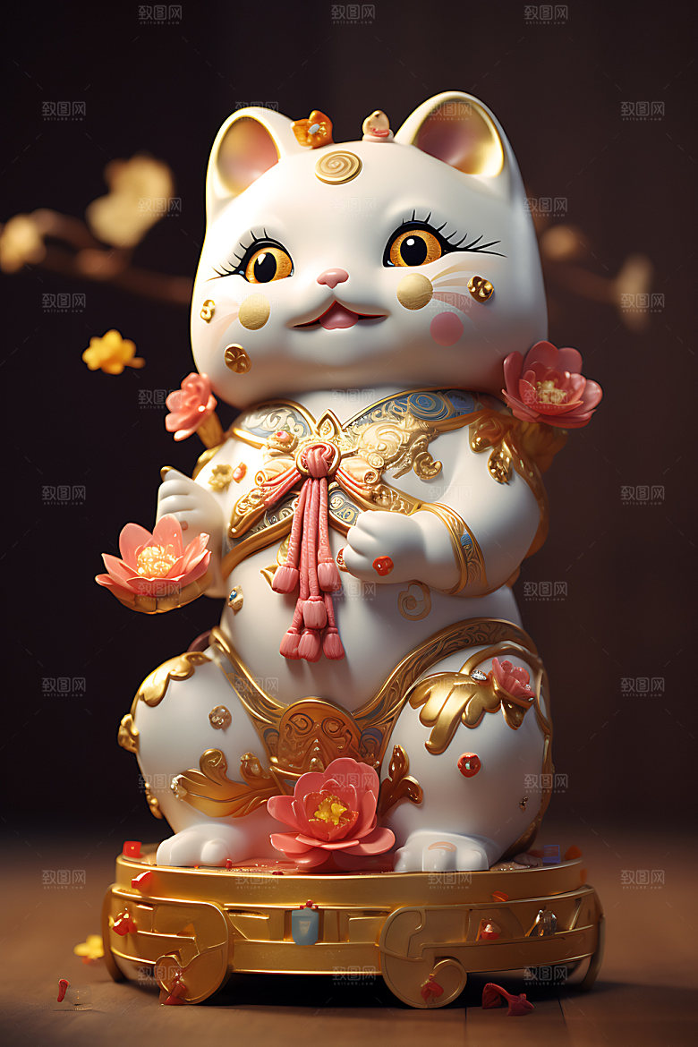 招财猫财运装饰模型