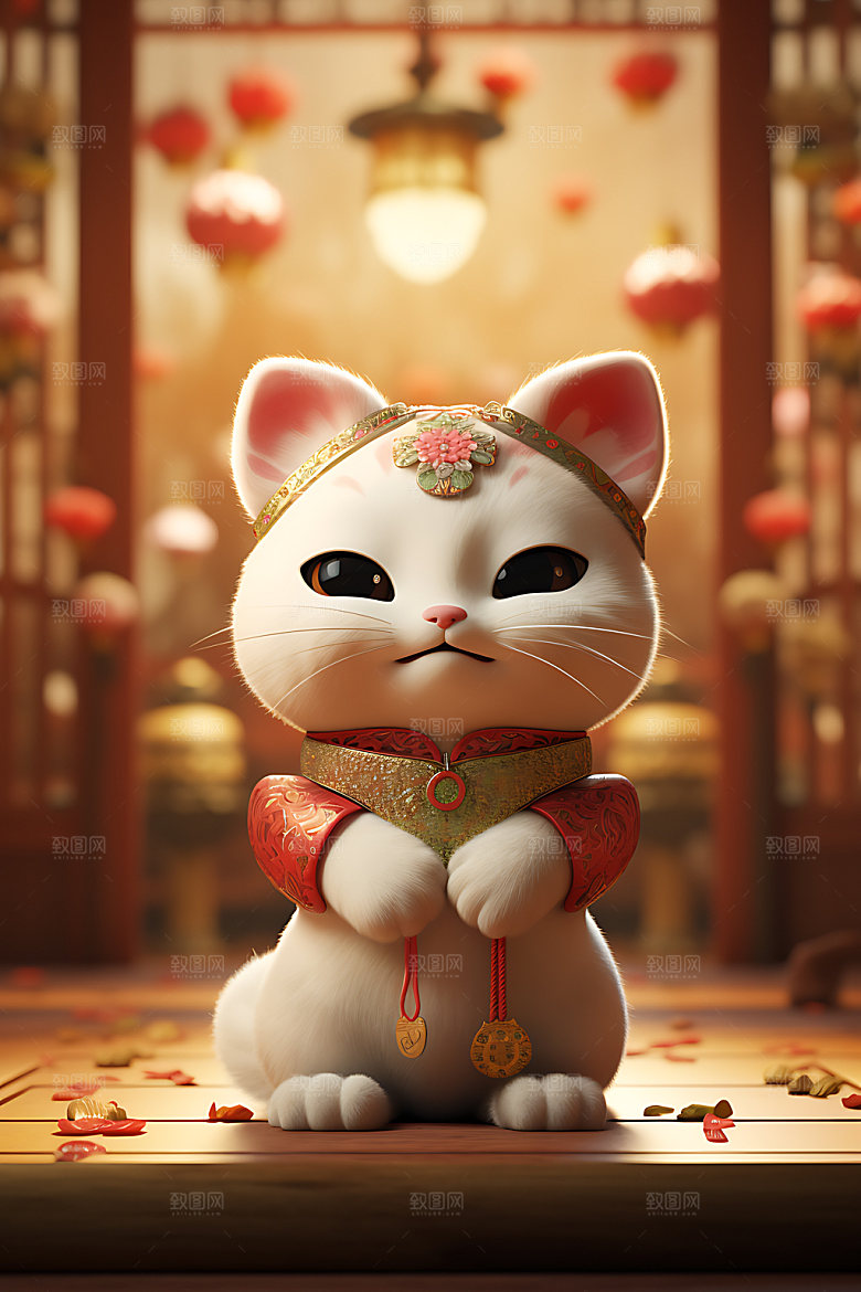 招财猫可爱财运模型