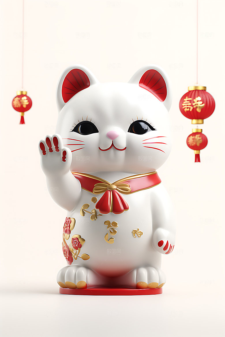 招财猫喜庆装饰模型