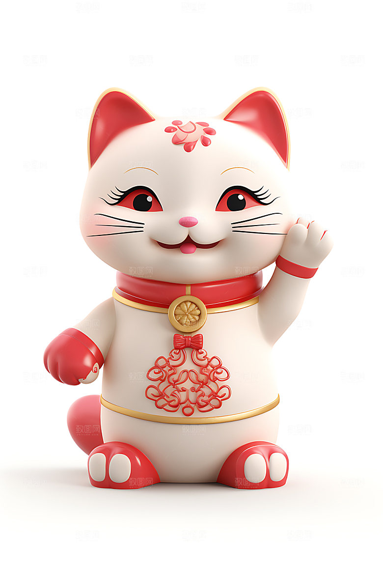 招财猫祈福喜庆模型