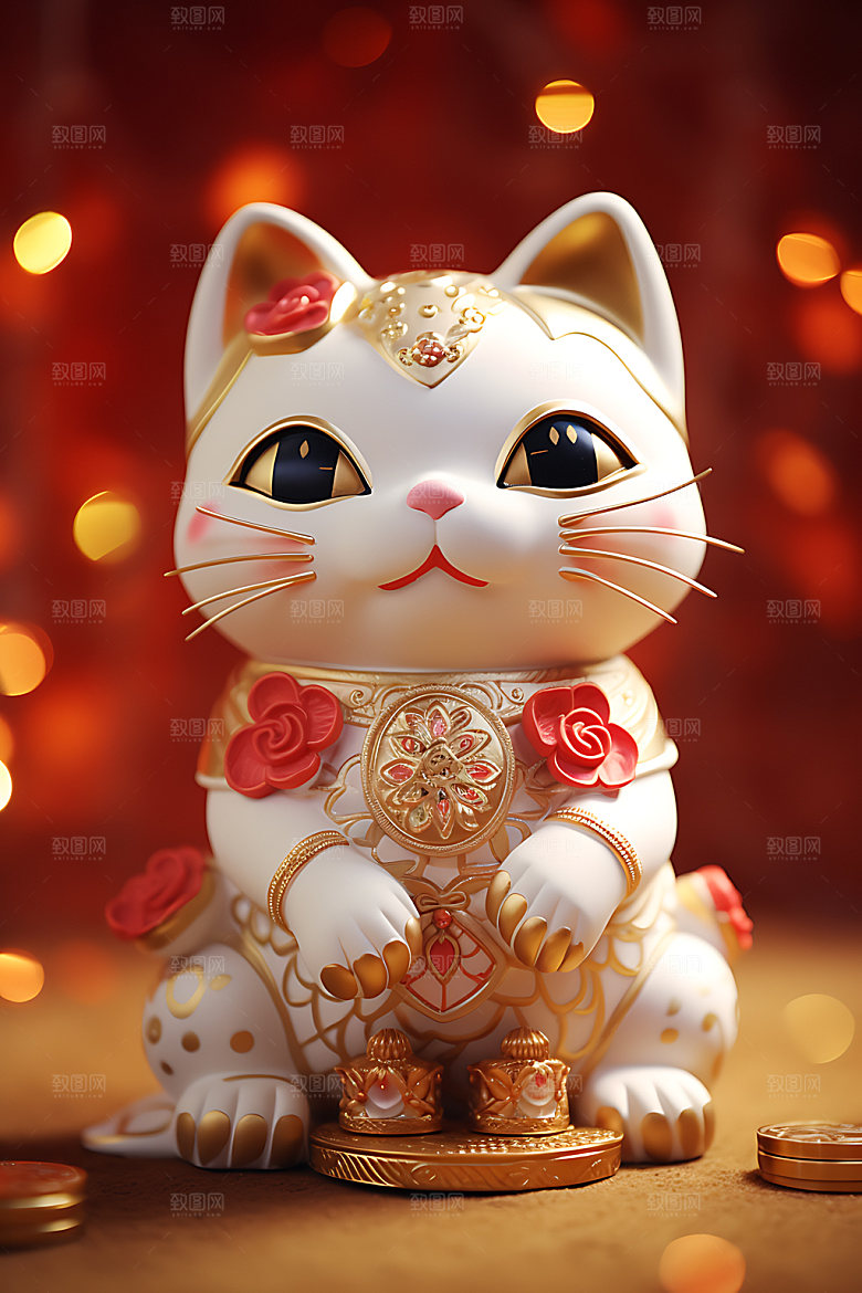 招财猫立体喜庆模型