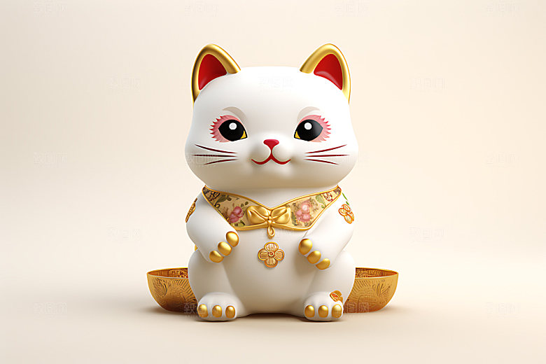 招财猫祈福高清模型