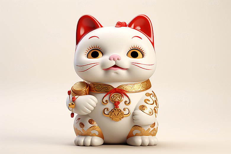 招财猫祈福喜庆模型
