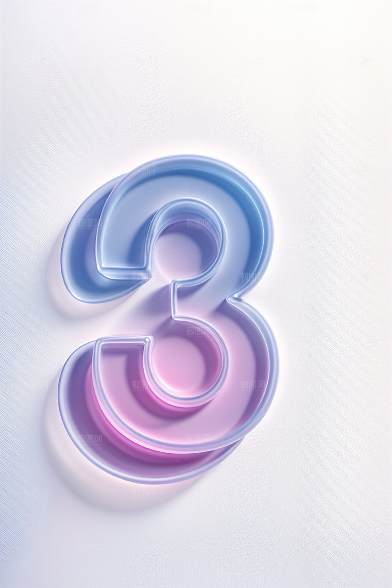 透明数字33D玻璃艺术字