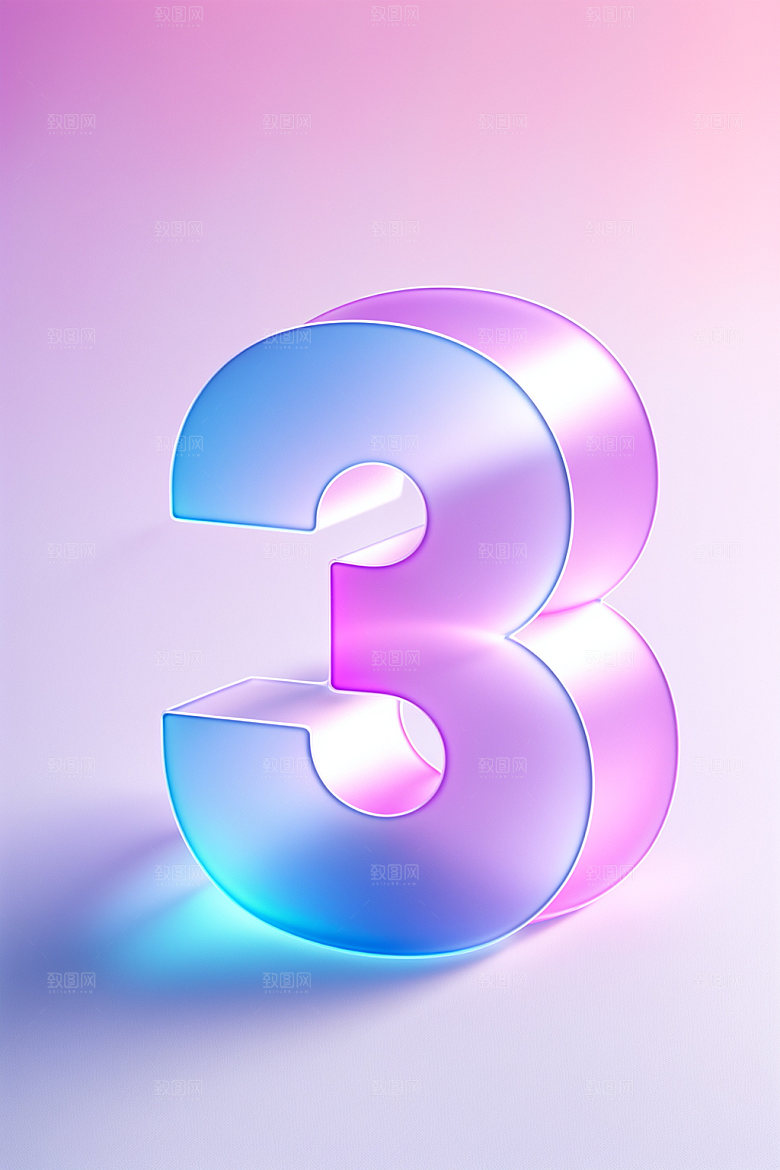 透明数字33D玻璃艺术字