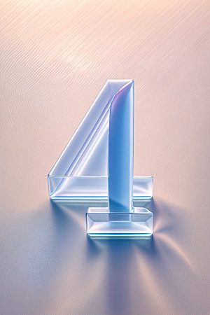 透明数字4科技玻璃艺术字