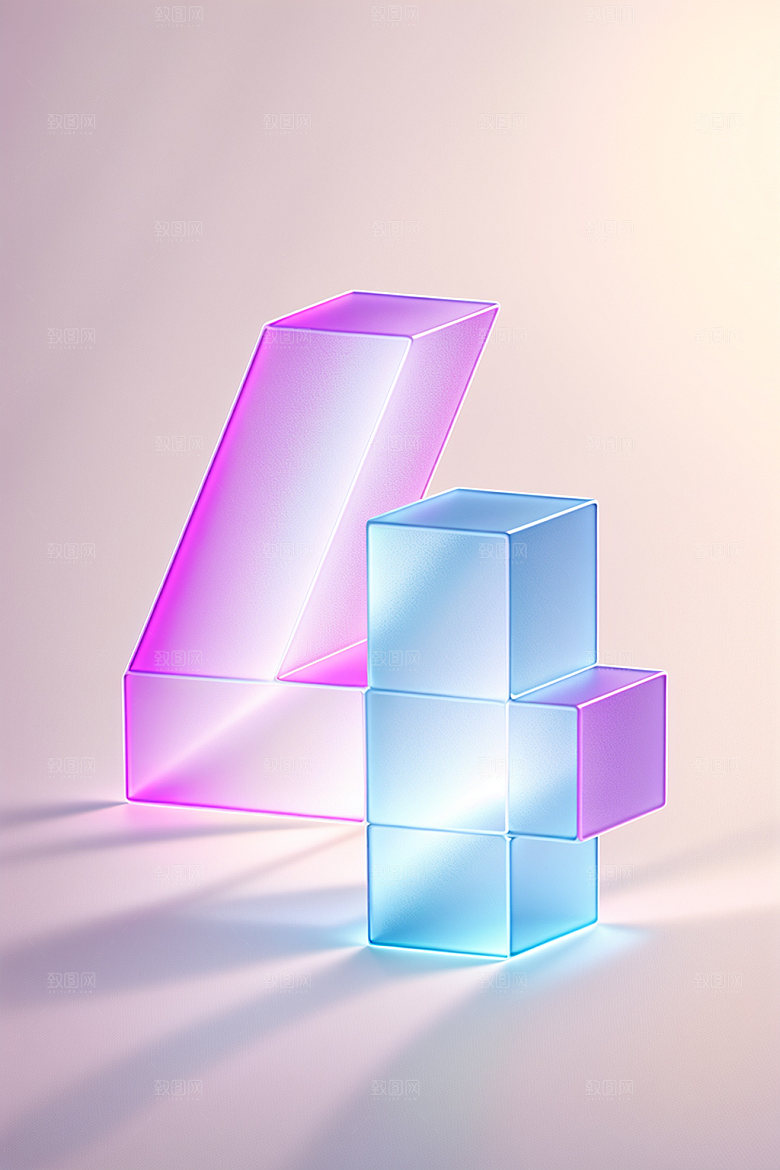 透明数字43D玻璃艺术字