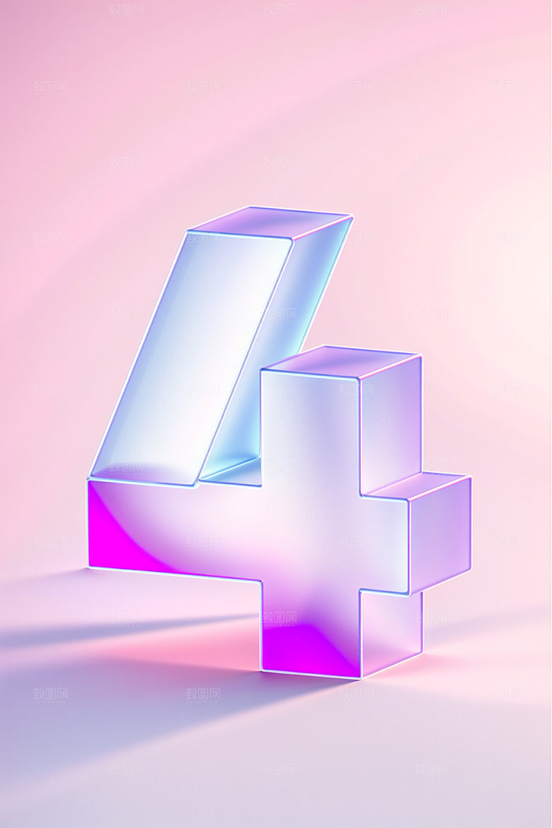 透明数字43D玻璃艺术字