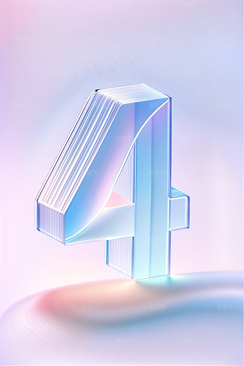 玻璃数字43D光泽元素