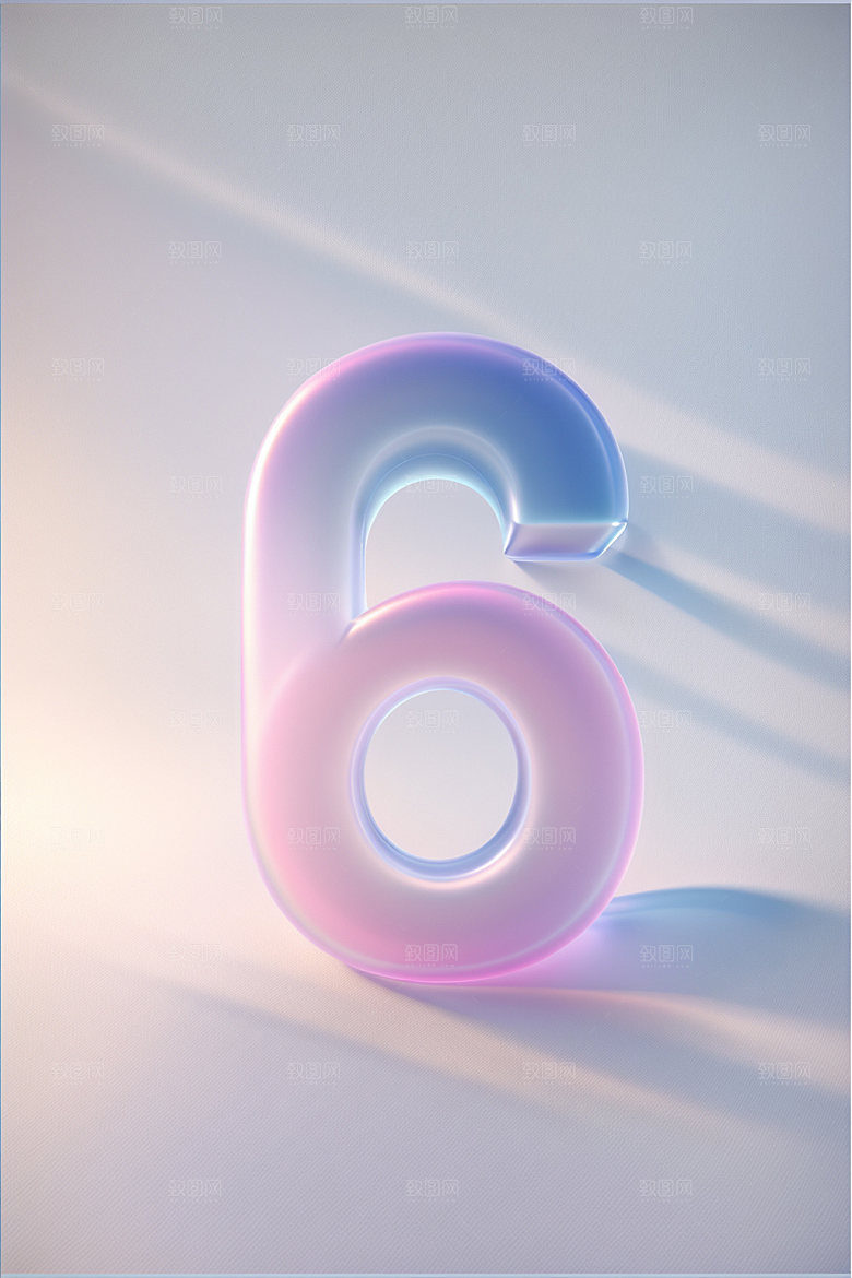 透明数字63D通透艺术字