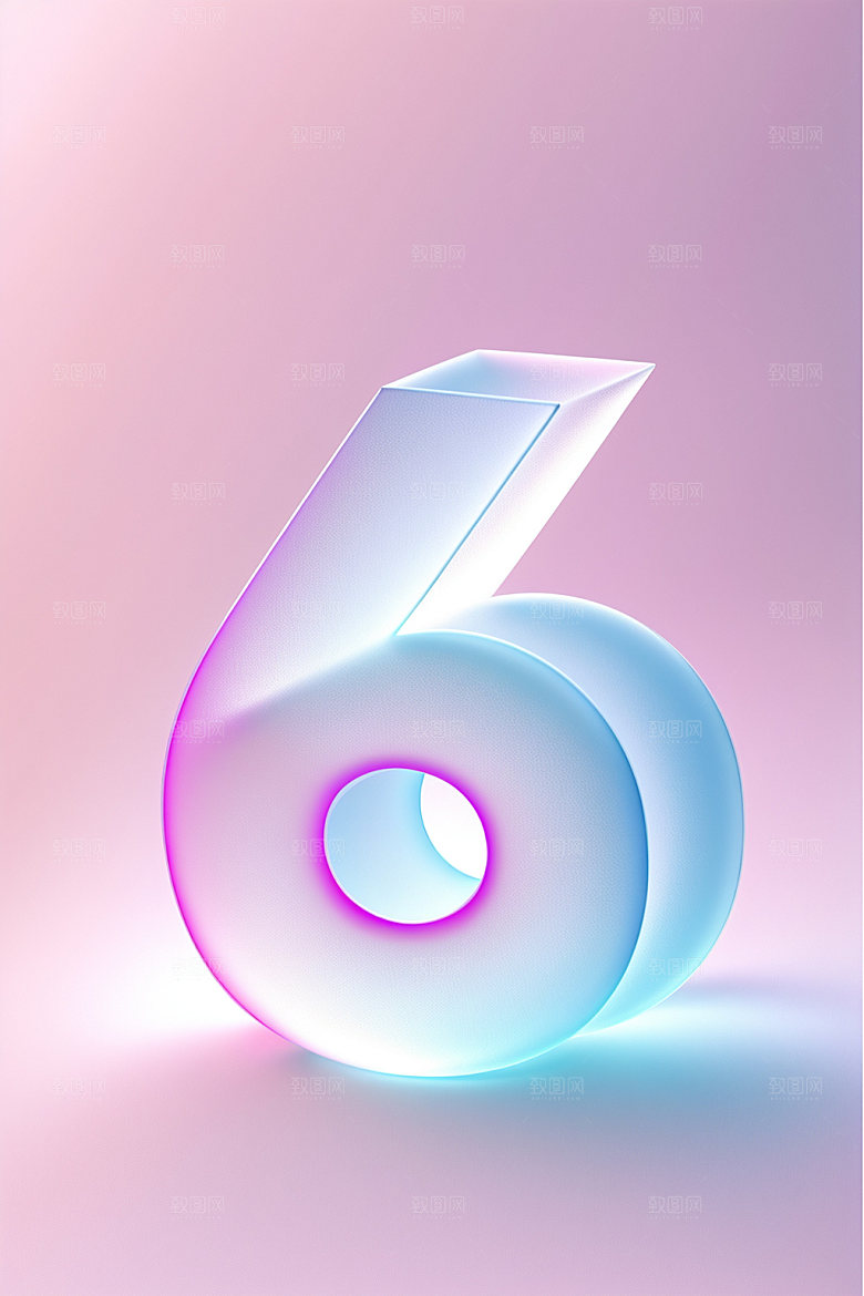 透明数字63D立体艺术字