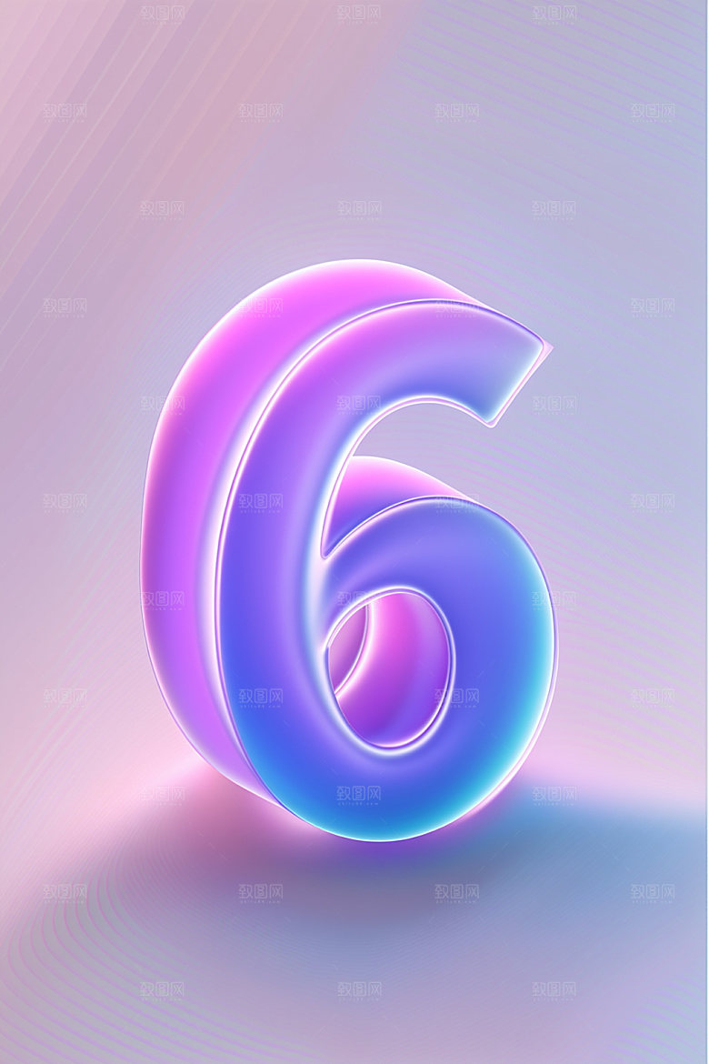 玻璃数字63D光泽元素