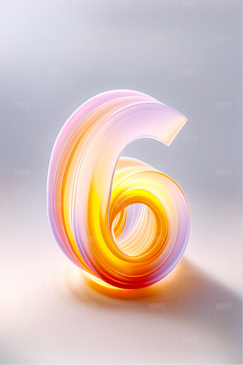 玻璃数字63D立体元素