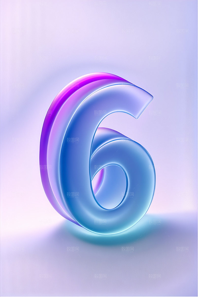 玻璃数字63D立体元素