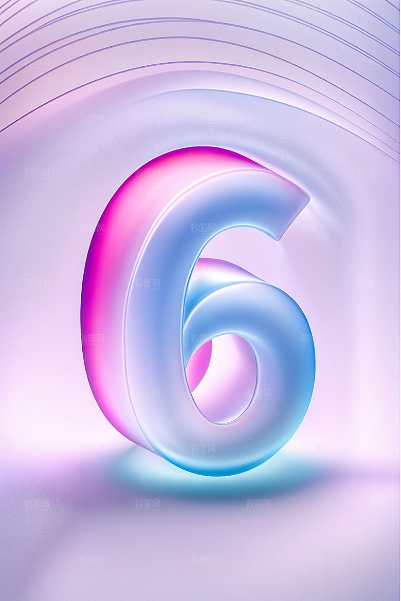 玻璃数字63D质感元素