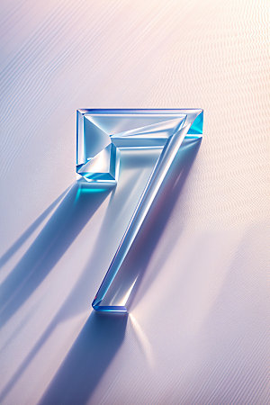 透明数字7玻璃立体艺术字