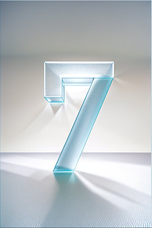 透明数字7玻璃3D艺术字
