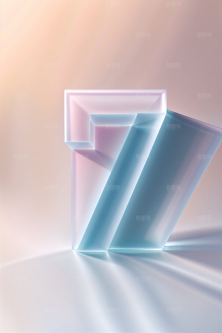 透明数字73D科技艺术字