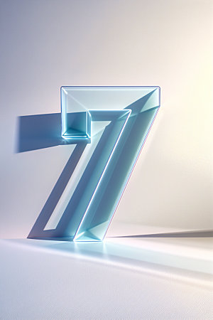 透明数字7科技立体艺术字