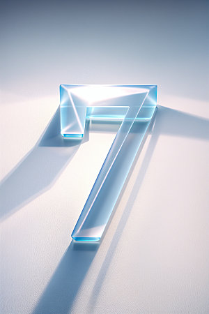 透明数字7通透玻璃艺术字