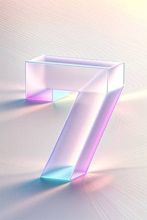 透明数字7时尚玻璃艺术字