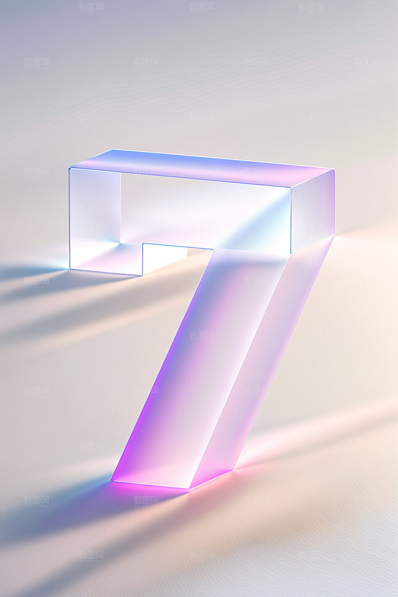 透明数字7玻璃通透艺术字
