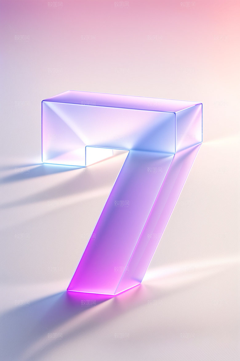 透明数字73D立体艺术字