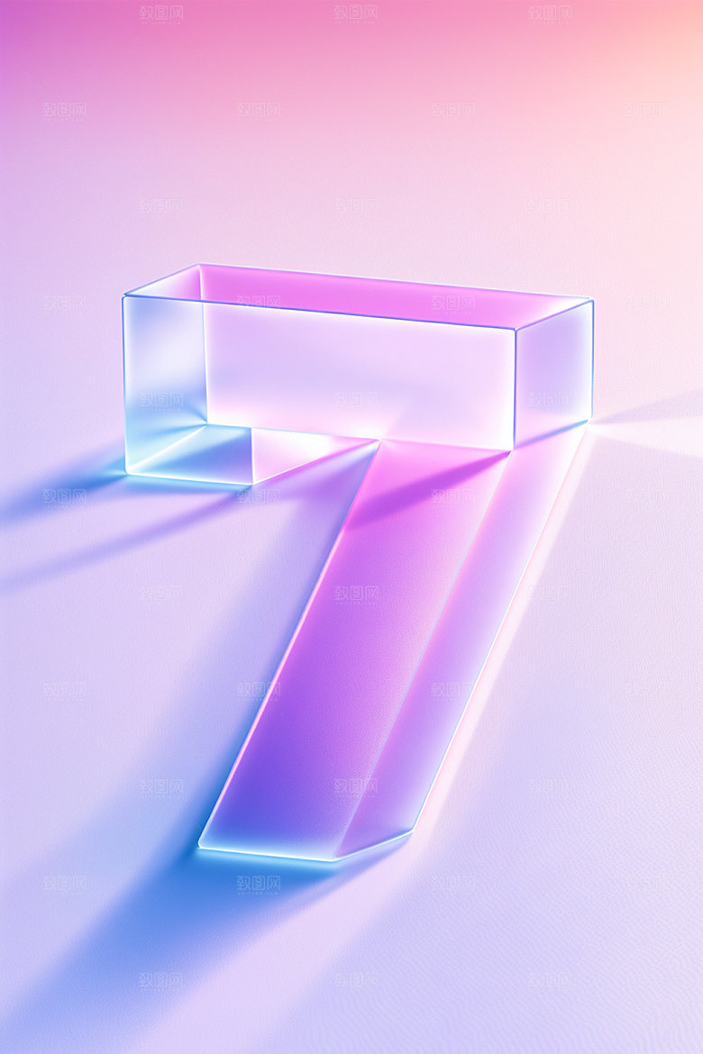 透明数字73D科技艺术字