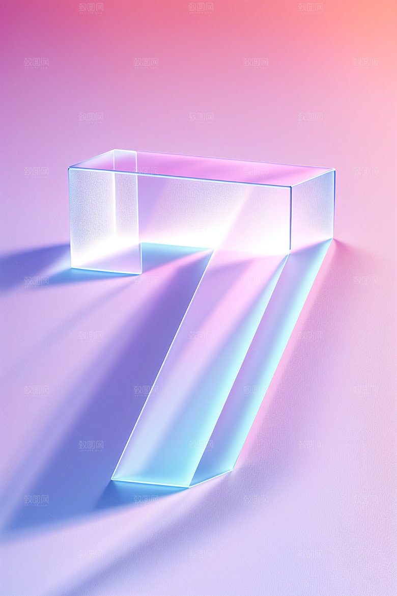透明数字73D通透艺术字