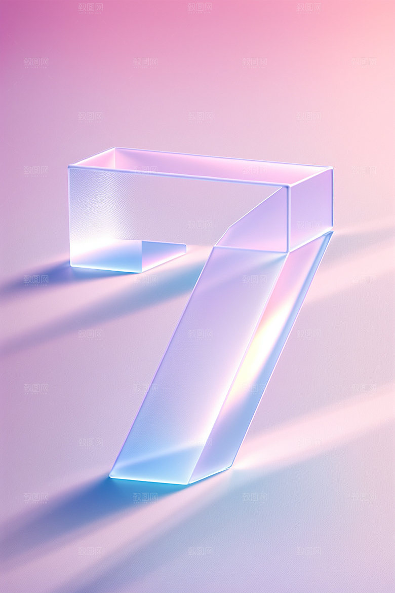 透明数字73D科技艺术字