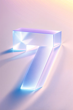 透明数字7科技玻璃艺术字