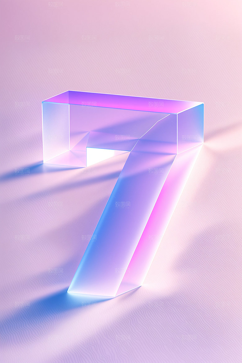 透明数字73D玻璃艺术字
