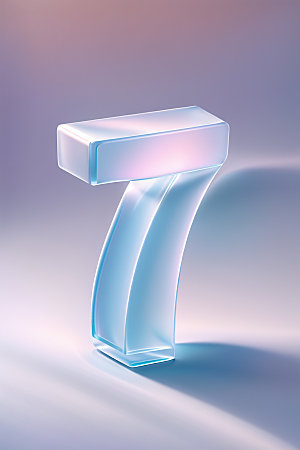 玻璃数字7透明通透元素