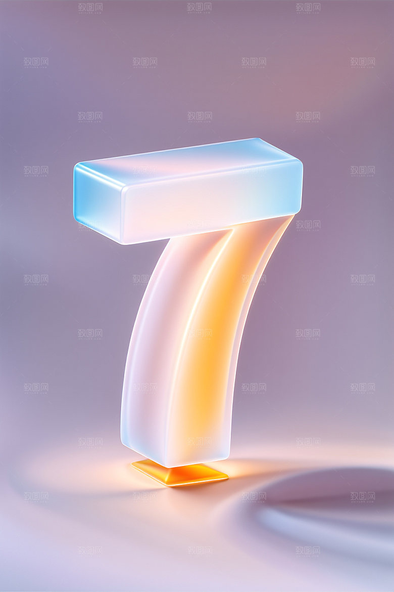 玻璃数字73D光泽元素
