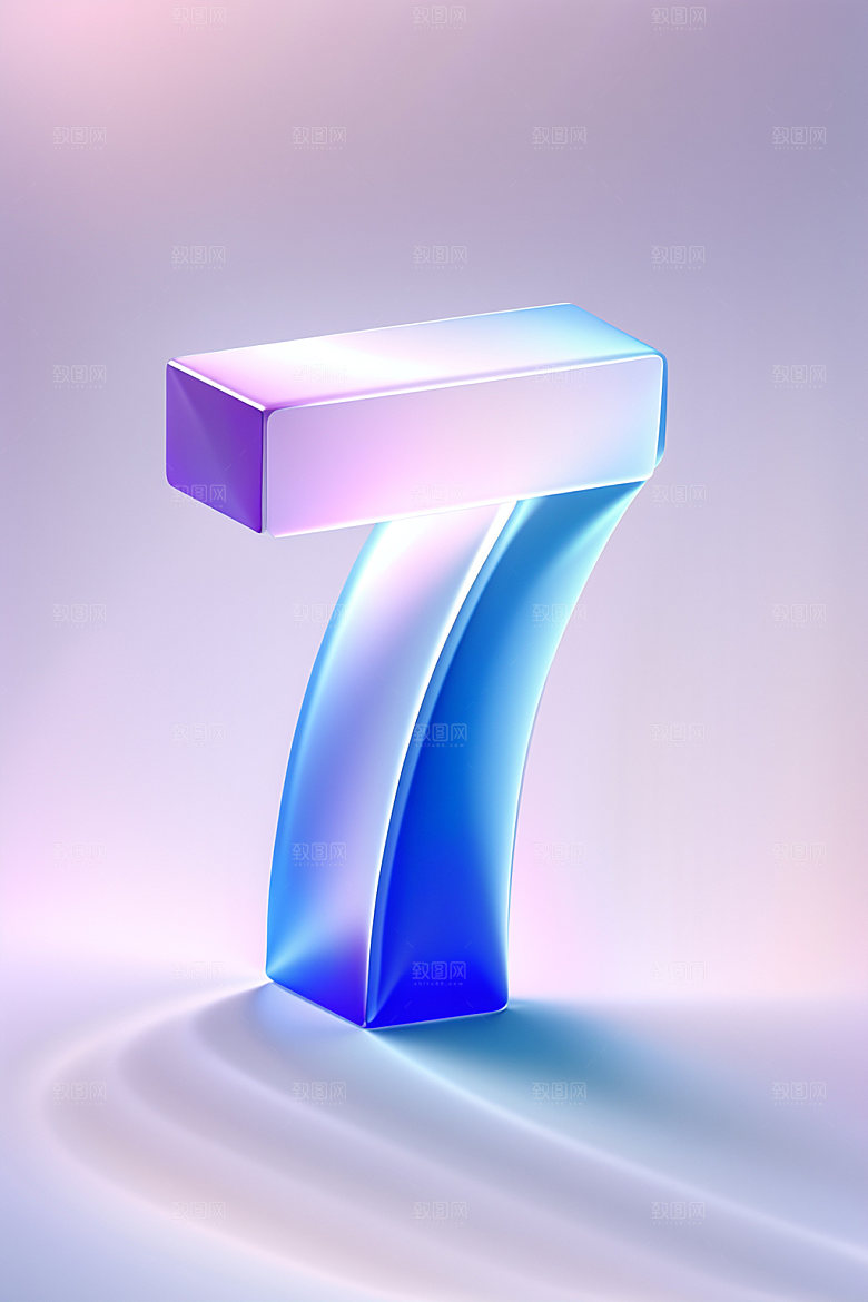 玻璃数字73D通透元素
