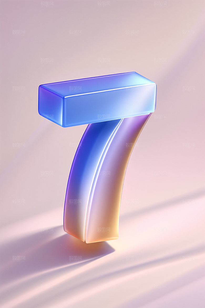 玻璃数字73D光泽元素