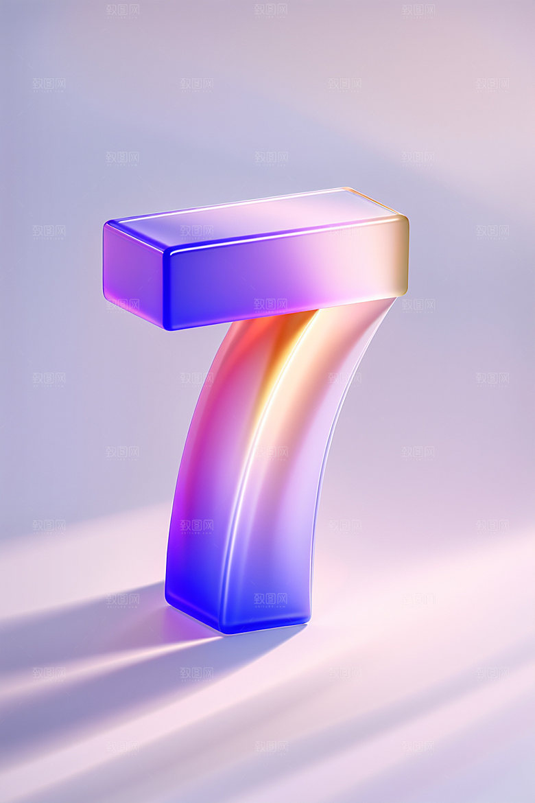 玻璃数字73D艺术字元素
