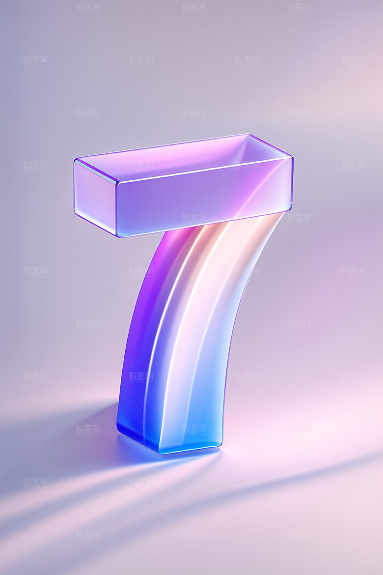 玻璃数字73D立体元素