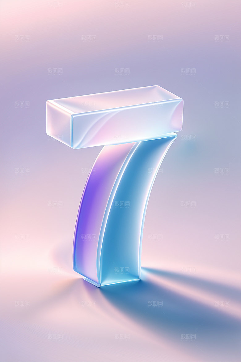 玻璃数字73D光泽元素