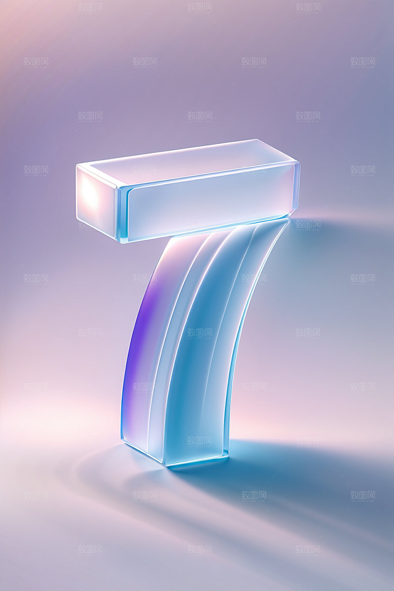 玻璃数字73D光泽元素