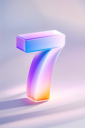 玻璃数字7塑料通透元素